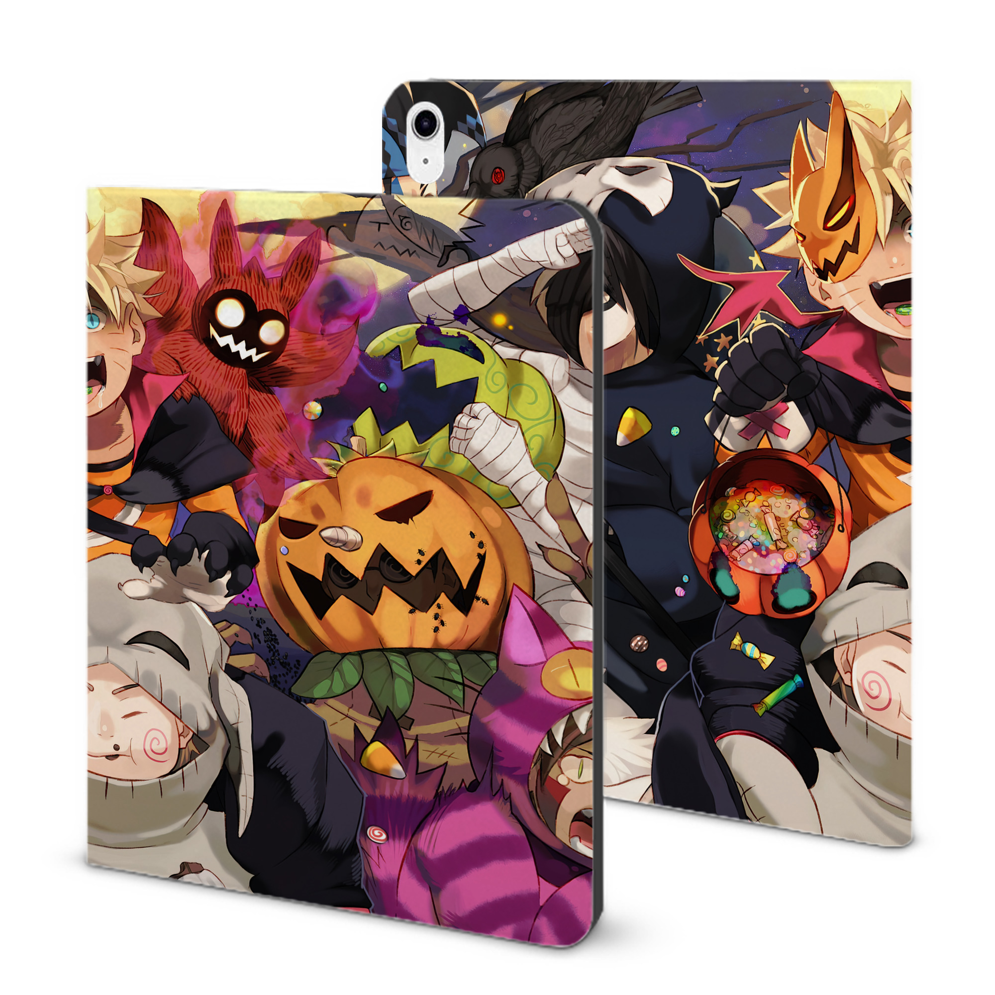 （画像用） NARUTO -ナルト- NARUTO -ナルト- 疾風伝 IPad ケース ブック型 PUレザー TPU 耐衝撃 軽量 薄型 ペン収納なし 全面保護 IPad 各モデル対応